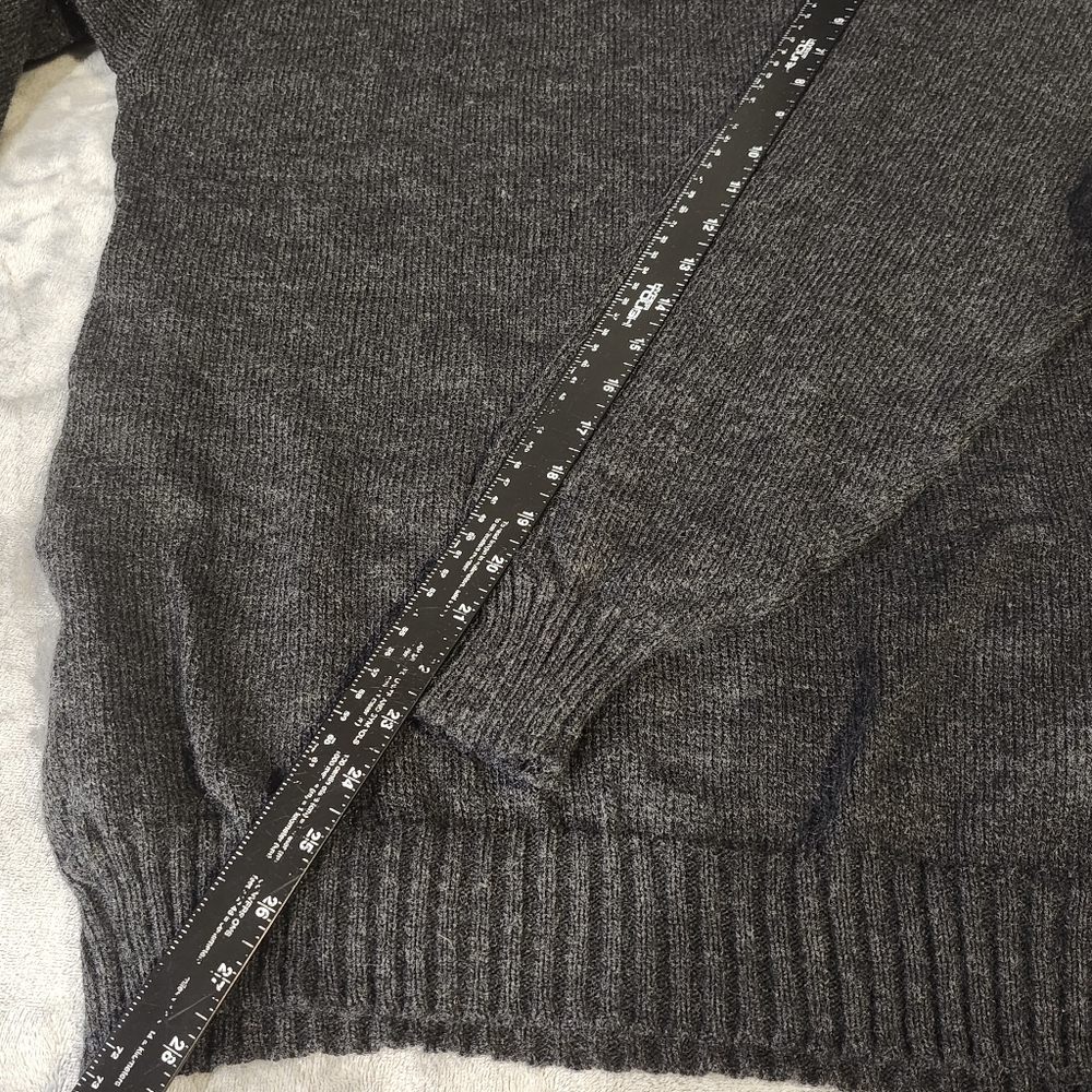 Pincho Poncho Alpaca Wool Sweater Unisex Mens Med, Grandpa-core Charcoal Gray, - Picture 6 of 7